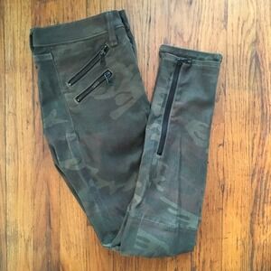 Rag & Bone Lamb Leather‎ Desert Camo Moto Zip Cuff Pants Size 28